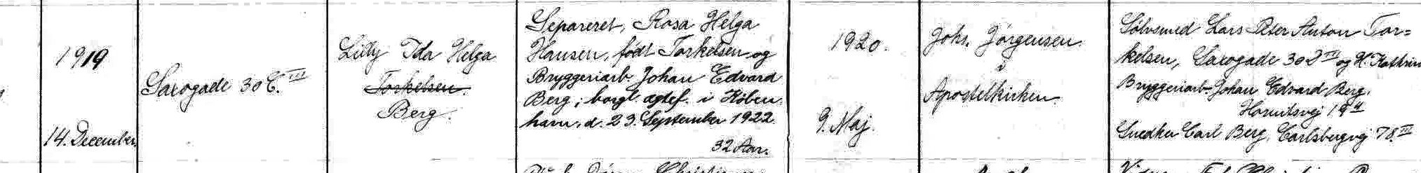 Udsnit af Apostel Kirke, Lilly Ida Helga Berg